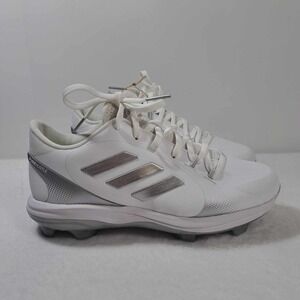 Adidas Purehustle 2 TPU Baseball Shoes White Grey Womens‎ Size 7.5 H02347 New